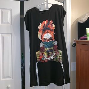 FashionNova Graphic Midi Dress